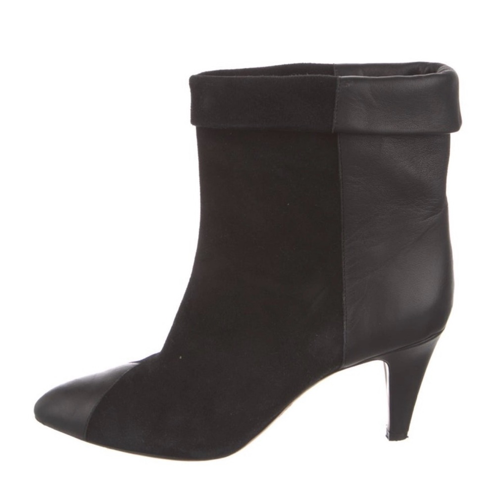 Isabel Marant Dael Leather and Suede Black Boots Sz 7 - run small for 38 - Picture 2 of 11
